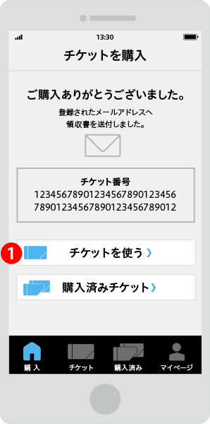 すぐにチケットを使う