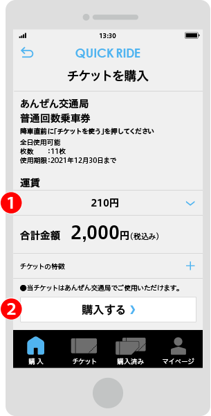 購入の枚数を指定動
