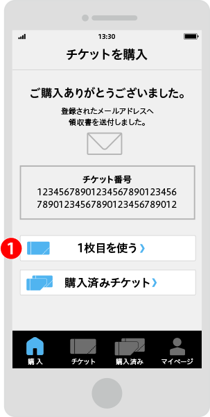 すぐにチケットを使う